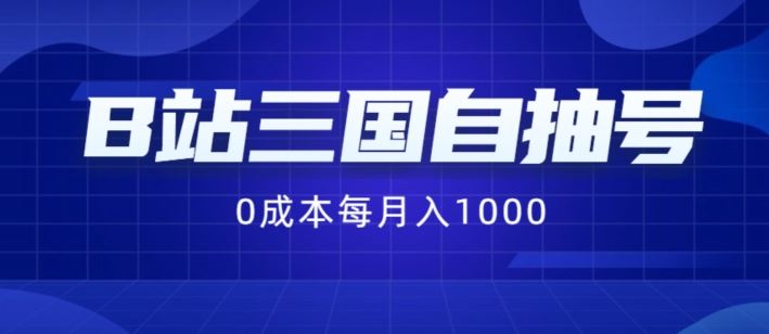 B站三国自抽号项目，0成本纯手动，每月稳赚1000【揭秘】-创客项目网